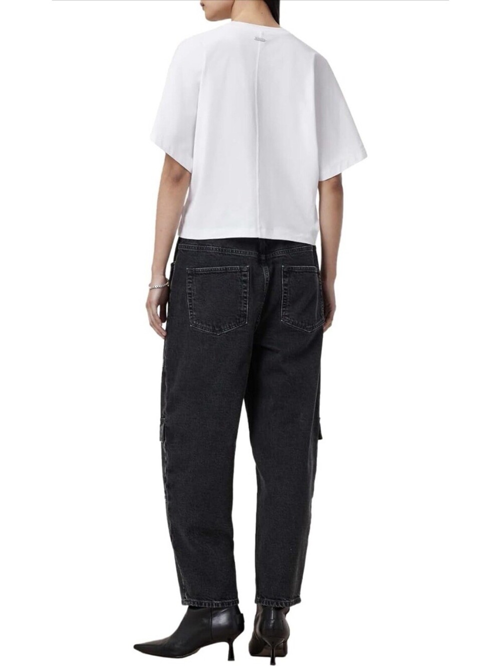 ALLSAINTS Daisy Mae Tapered Jeans in Washed Black Women’s US Size 8 $229 - Picture 7 of 16